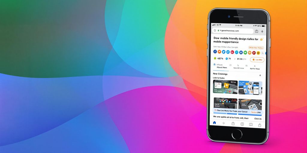 Mobile-friendly website design displayed on a smartphone.