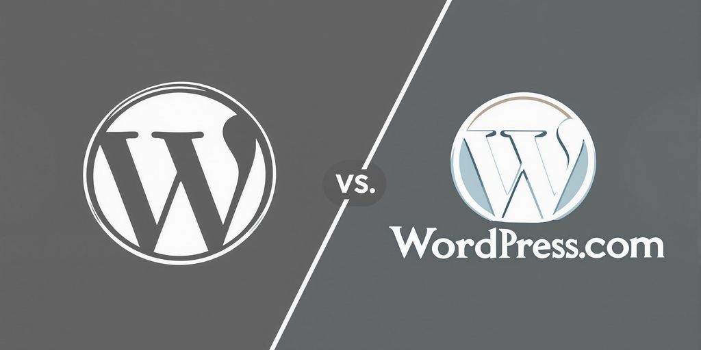 Logos of WordPress.org and WordPress.com side by side.