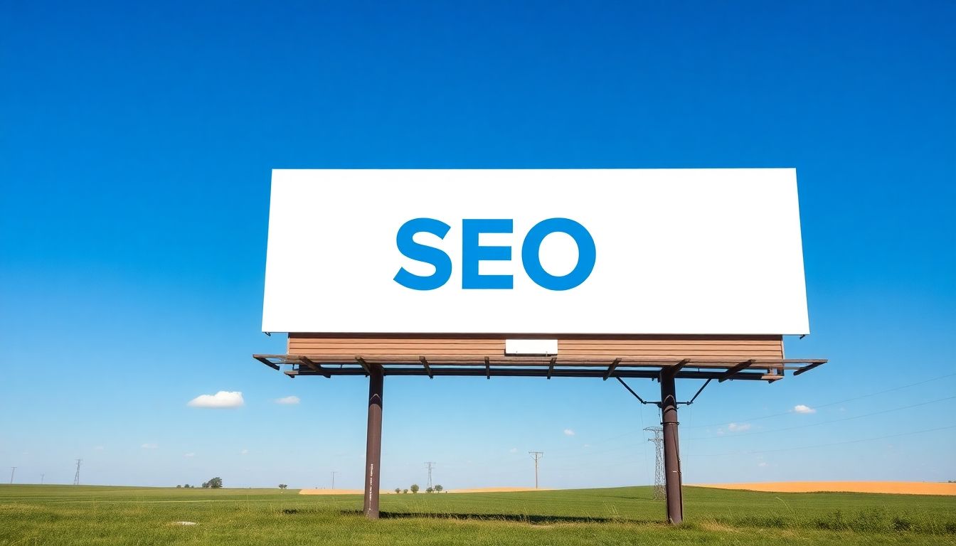 SEO billboard in Nebraska promoting local marketing services.