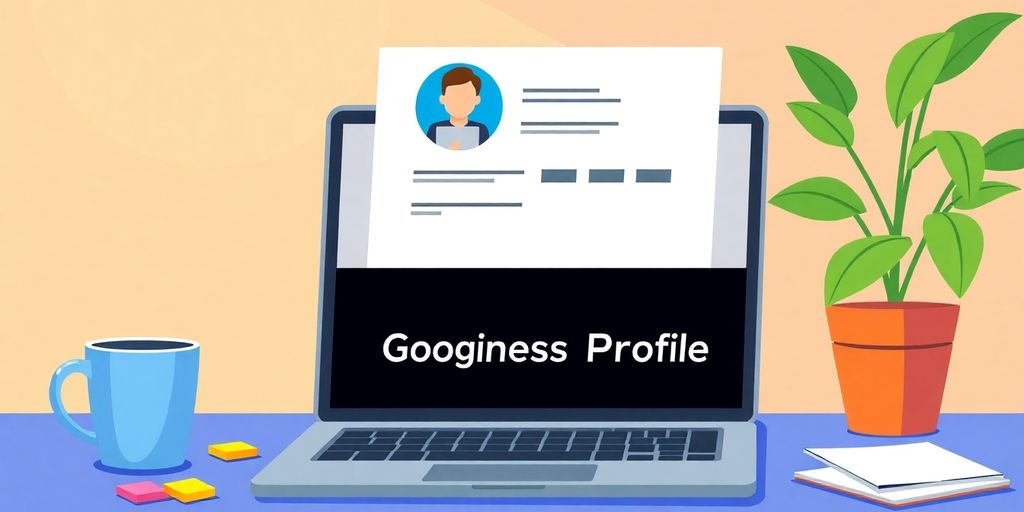 User managing Google Business Profile on a laptop.