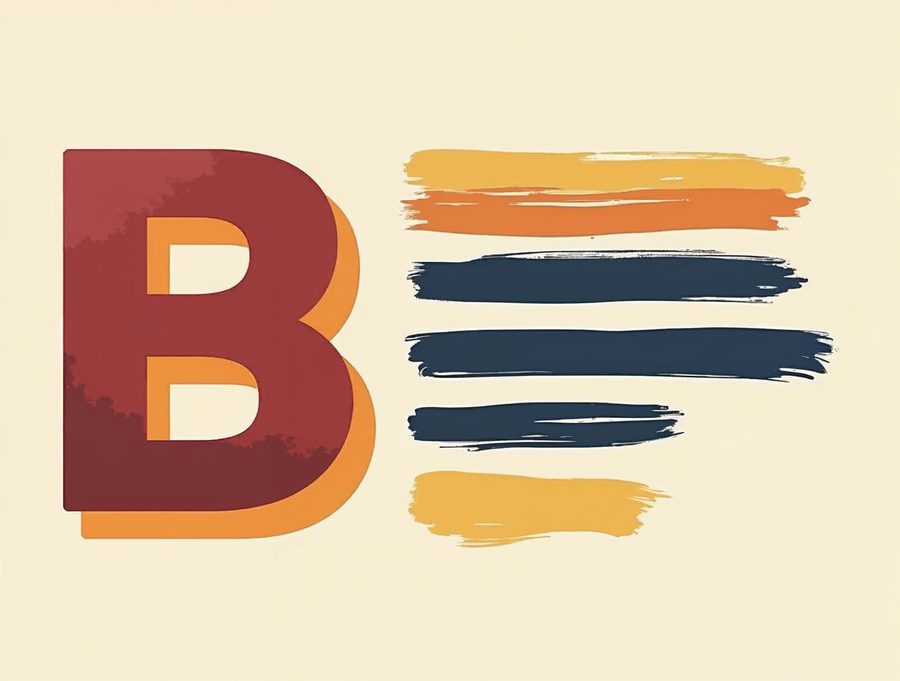 Illustration of a bold button beside lines of text with one thick highlighted line standing out from the rest