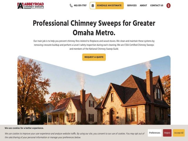Home page of the Abbey Road Chimney Sweeps website