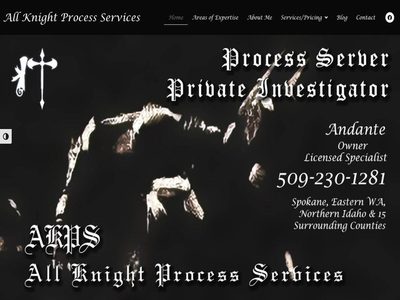 Home page of the All Knight Process Services website