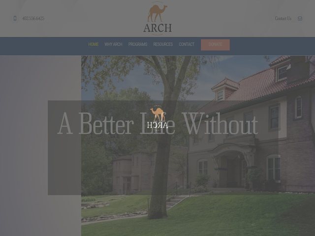 Home page of the Arch Halfway House website