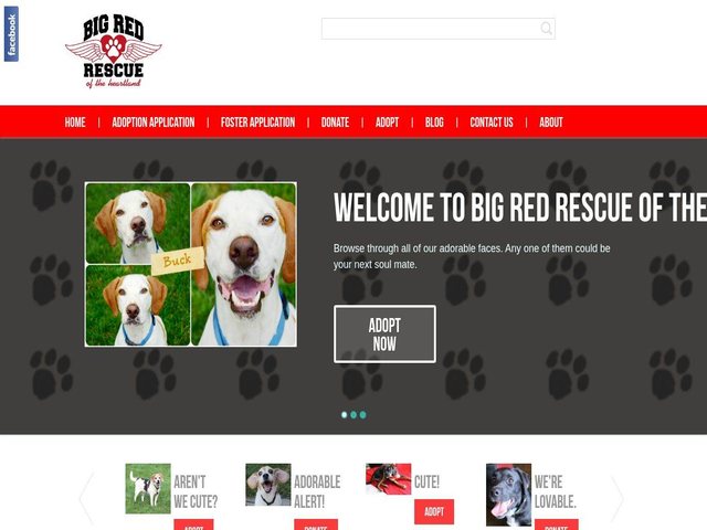 Home page of the Big Red Rescue of the Heartland website