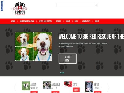 Home page of the Big Red Rescue of the Heartland website
