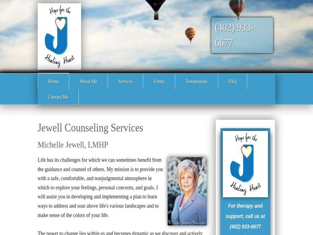 Home page of the Jewell Counseling website