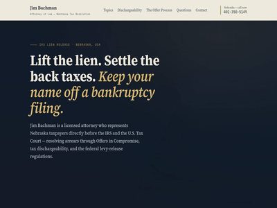 Home page of the Jim Bachman, Attorney at Law website