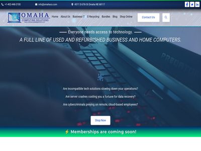 Home page of the Omaha Computing Solutions website