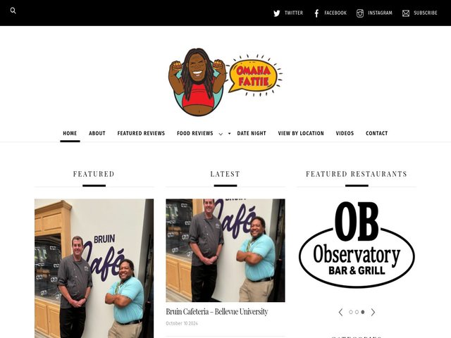 Home page of the Omaha Fattie website