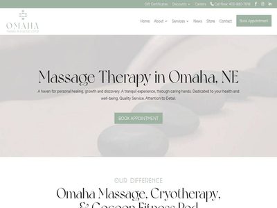 Home page of the Omaha Massage & Wellness Center website