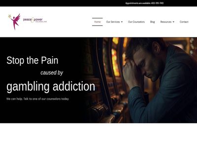 Home page of the Peace and Power Counseling website