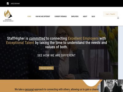 Home page of the StaffHigher Group website