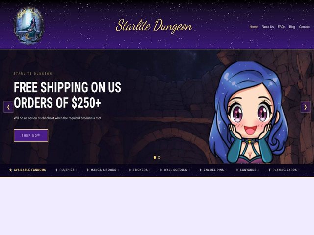 Home page of the Starlite Dungeon website
