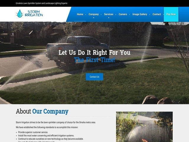 Home page of the Storm Irrigation website