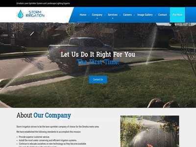 Home page of the Storm Irrigation website