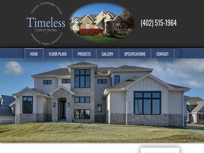 Home page of the Timeless Homes website