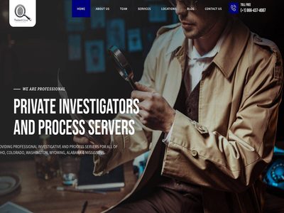 Home page of the Tracked N Solved Investigation Agency website
