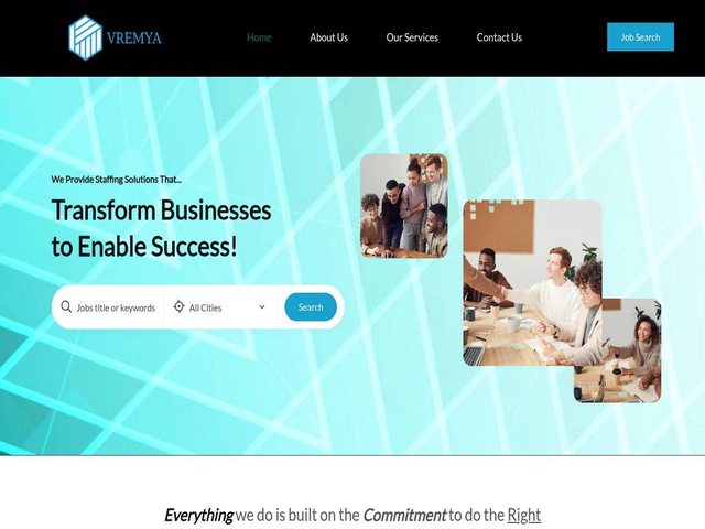 Home page of the VREMYA LLC website