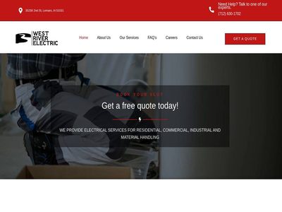 Home page of the West River Electric website