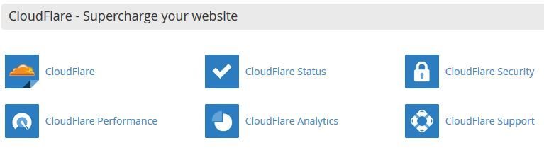 CloufFlare controls on the cPanel