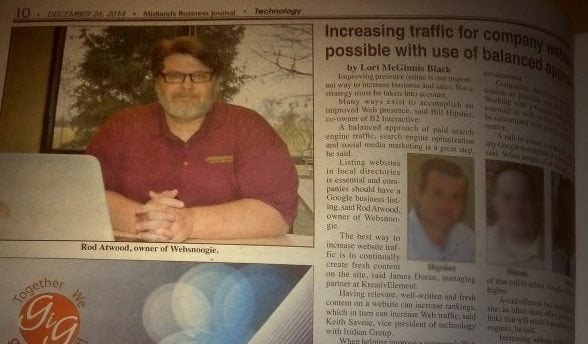 Midlands Business Journal Featuring the Websnoogie CEO