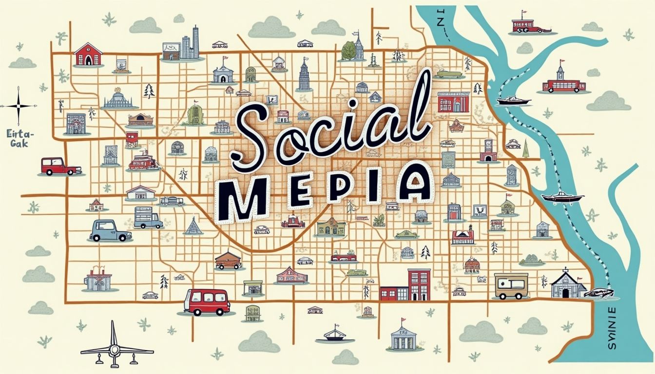 Map of Omaha labeled 'Social Media' for digital marketing.