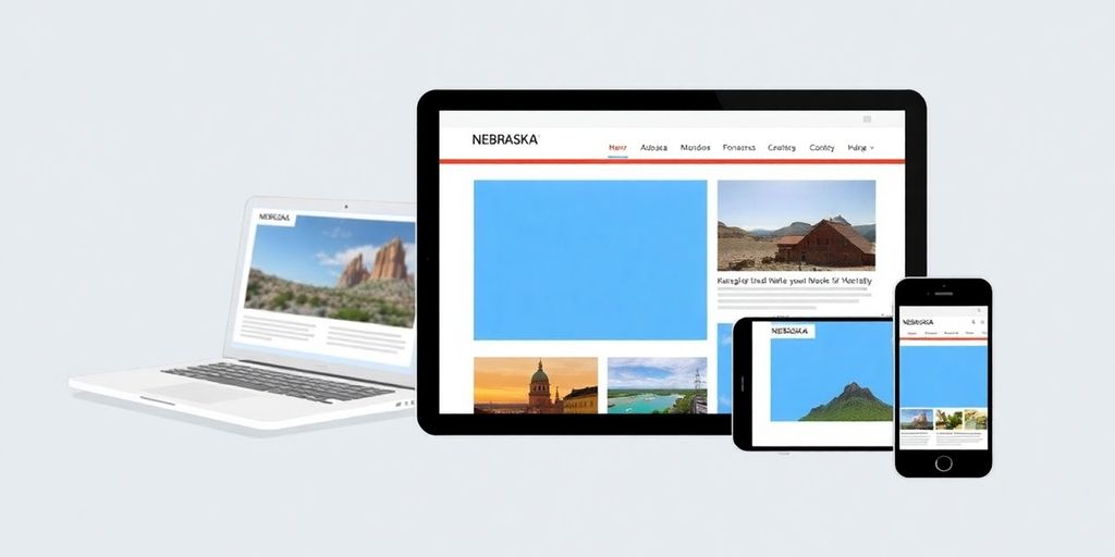 Illustrative devices with vibrant optimized website images.