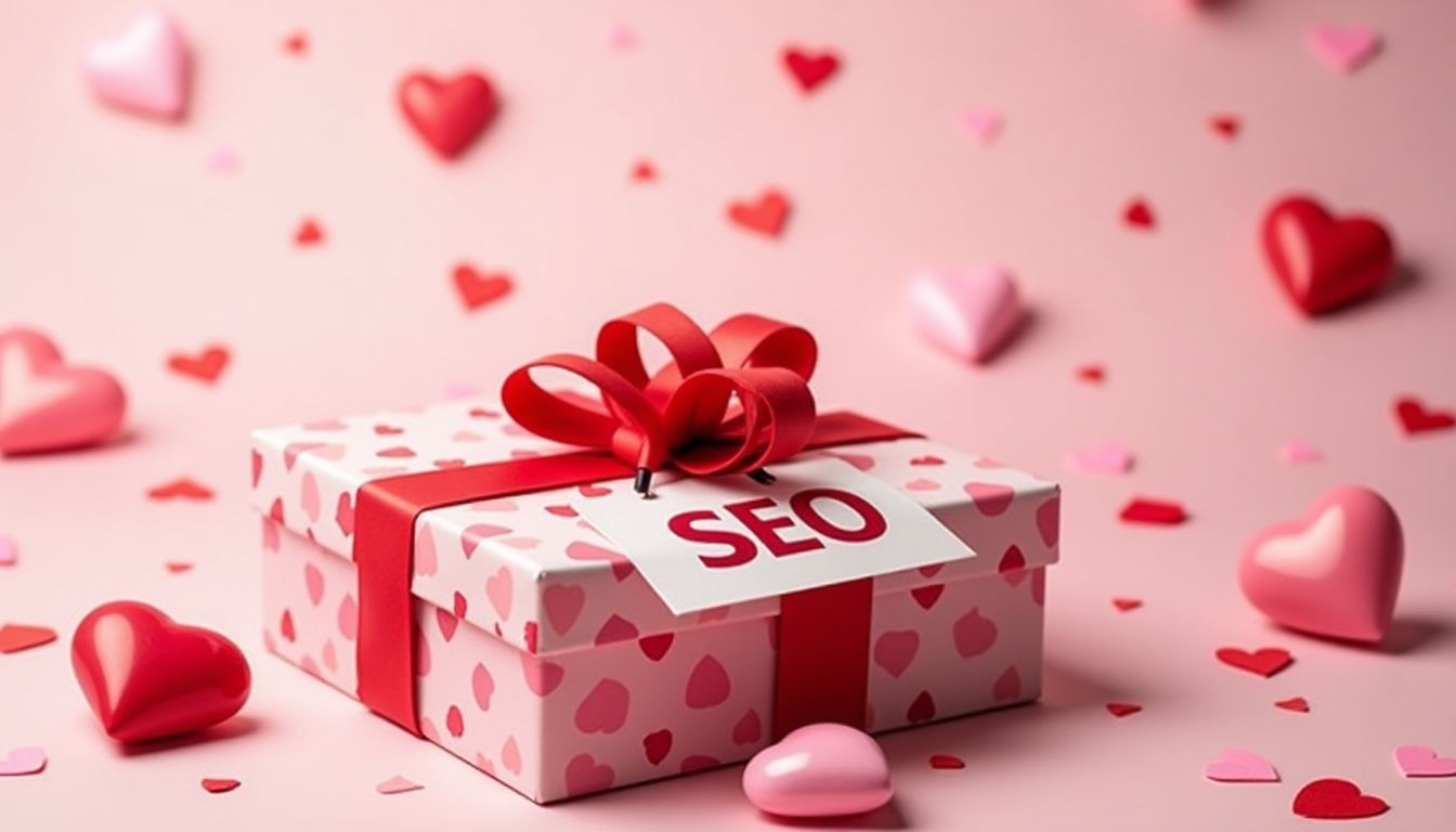 Valentine's gift with 'SEO' label for event promotion.