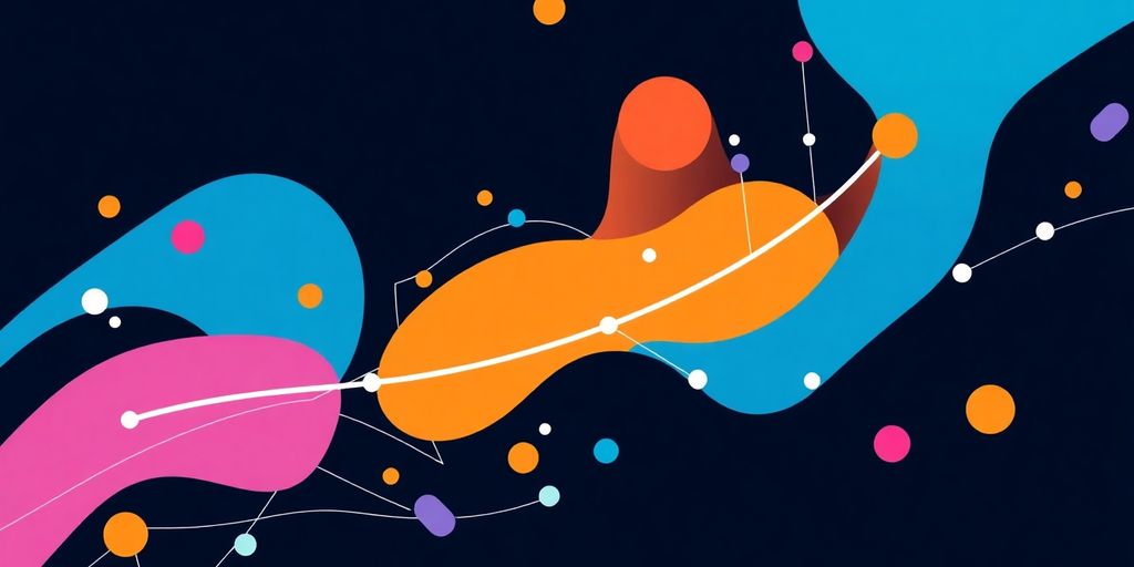 Colorful abstract illustration of web design elements.