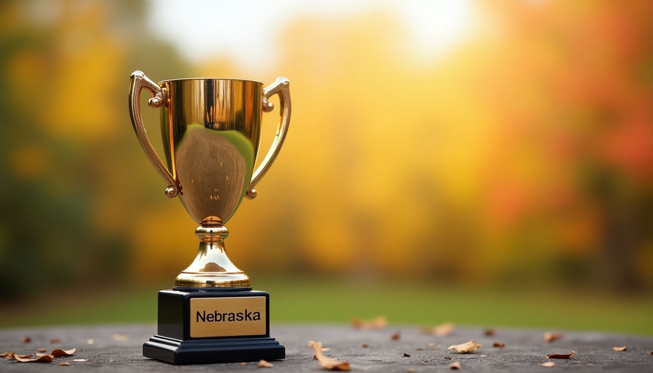 Trophy with 'Nebraska' on the base.