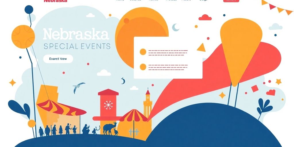 Colorful web design for Nebraska special events.