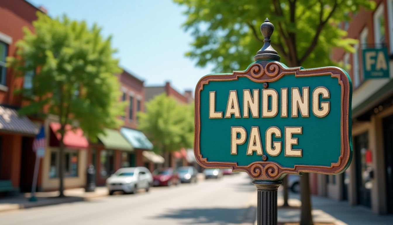 Street sign reading 'Landing Page' in Nebraska.