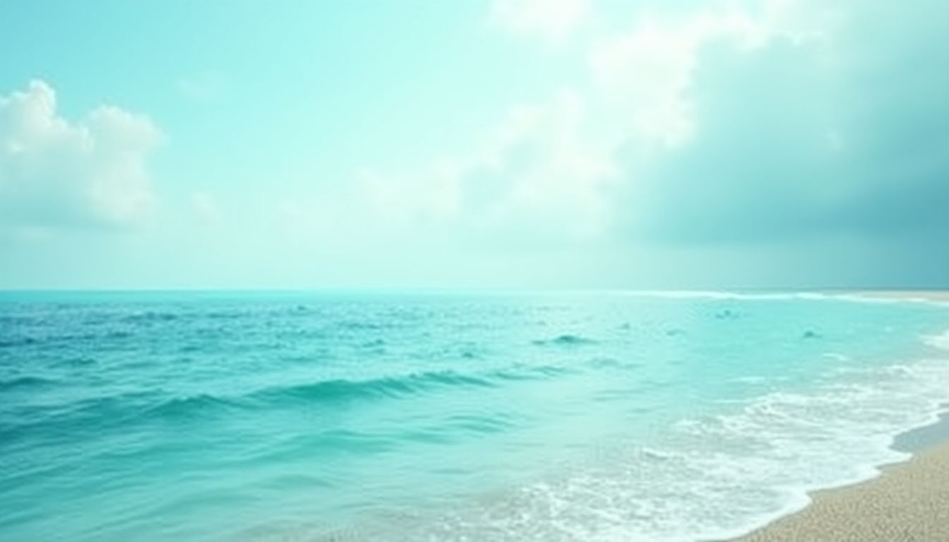 Ocean color palette with teal and blue shades.