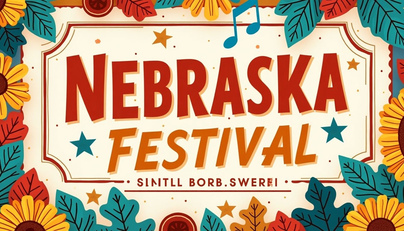 A colorful ticket for a Nebraska festival.