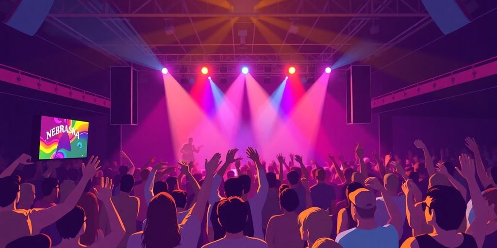 Vibrant concert scene with fans enjoying live music.