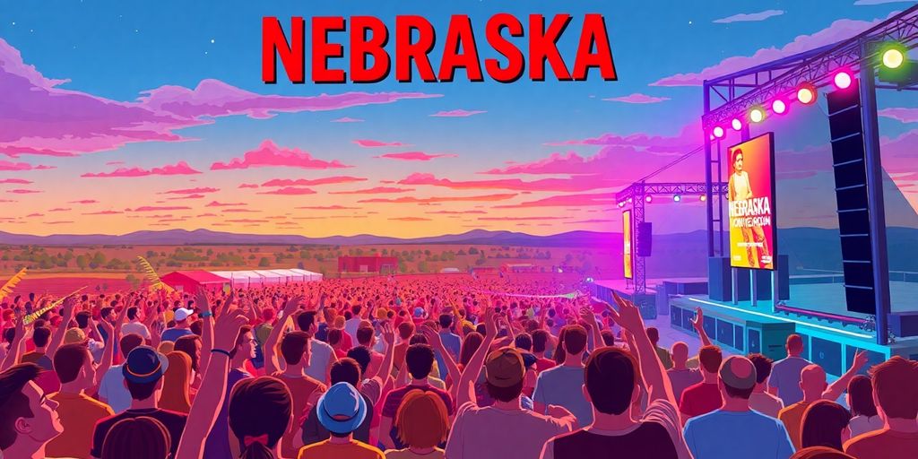 Nebraska concert scene with fans enjoying live music.
