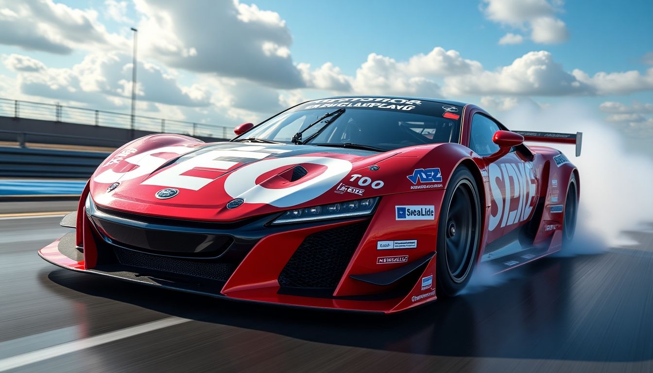 Race car with 'SEO' on the hood.