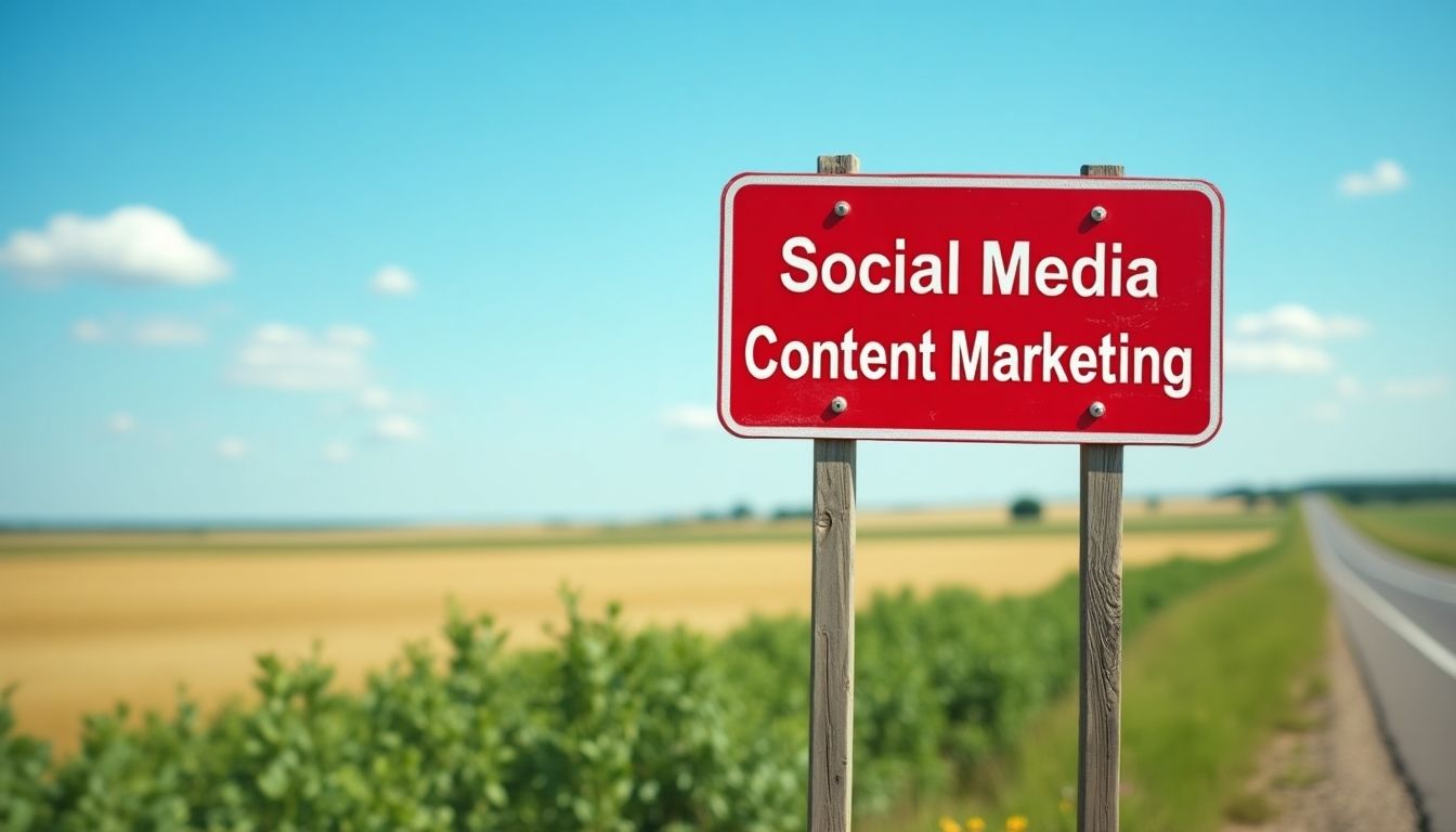 Road sign for Social Media Content Marketing in Nebraska.
