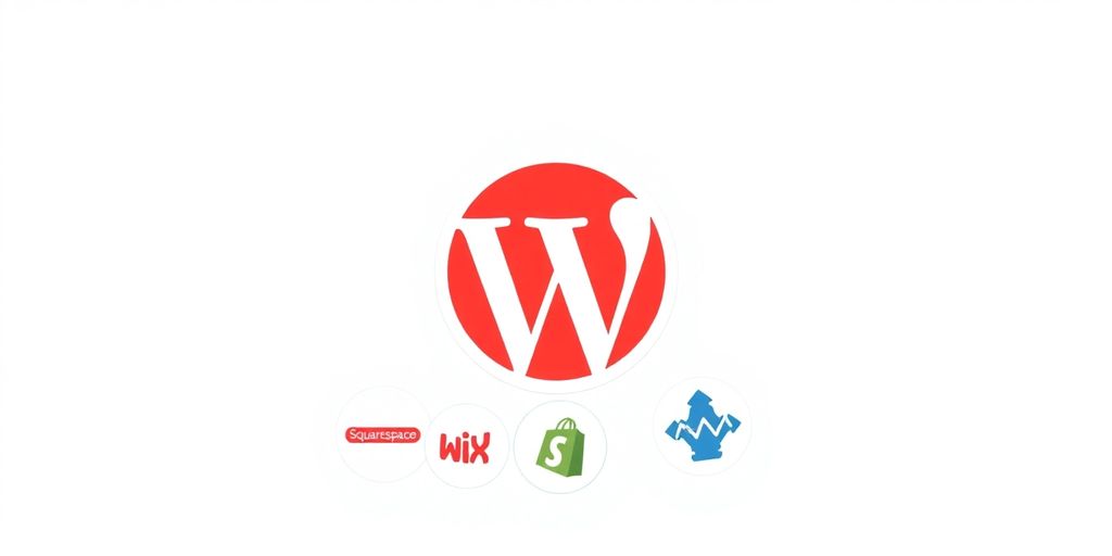 Illustrative image of WordPress and other platform logos.