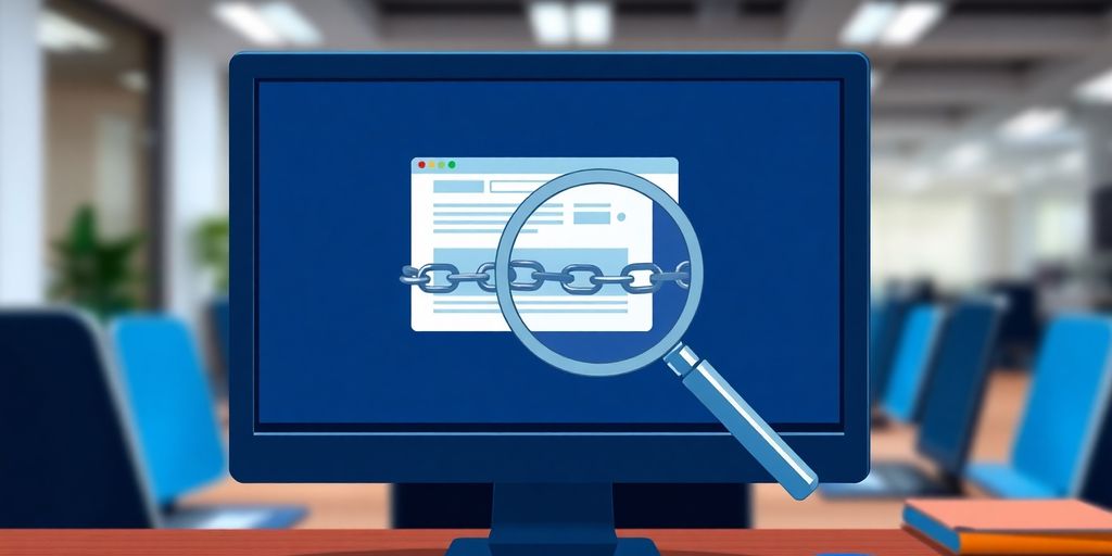 Illustrative image of a computer with broken chains.