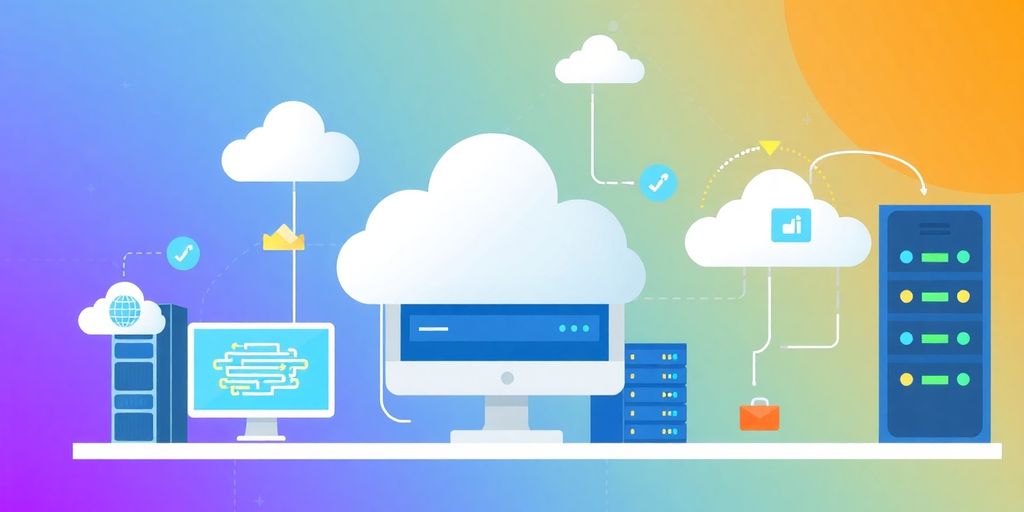 Illustrative image of different web hosting types.
