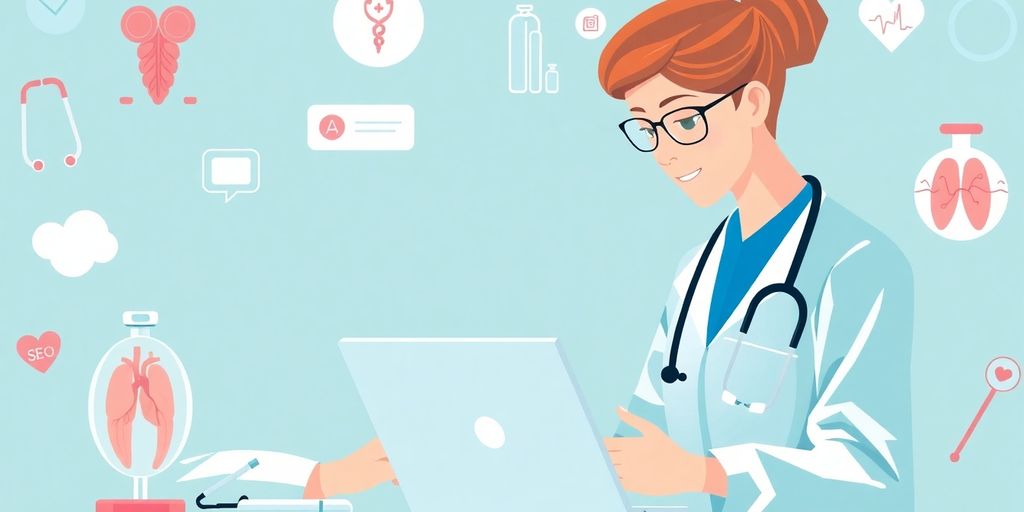 Medical professional researching SEO strategies in Nebraska.