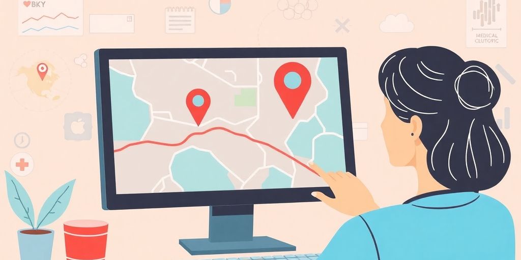 Healthcare professional engaging with local SEO tools.