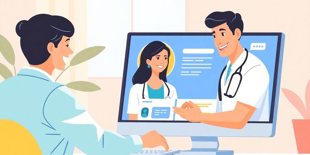 Healthcare provider engaging with patient through online profile.