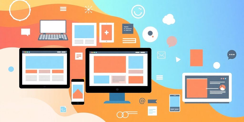 Illustrative image of responsive web design elements.
