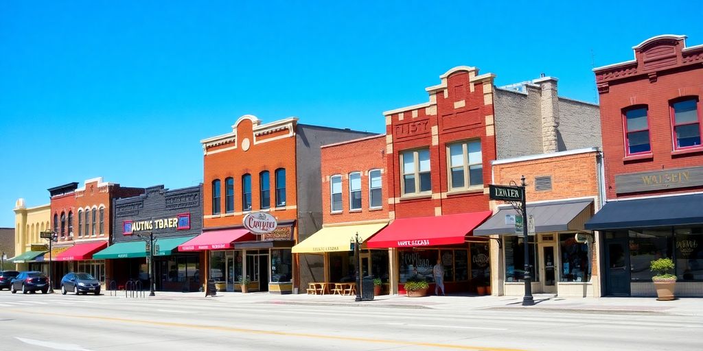 Small Nebraska town with charming local architecture.
