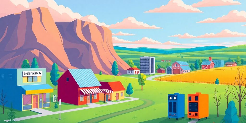 Illustrative image of Nebraska businesses and local web hosting.