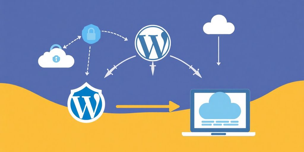 Illustrative image of WordPress website data transfer.