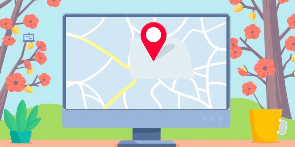 Illustrative image of a business map pin in Nebraska.